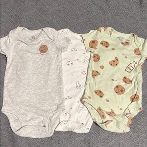 Carter's Baby Cookie Print One-Piece Bodysuit - Gray, White, Mint